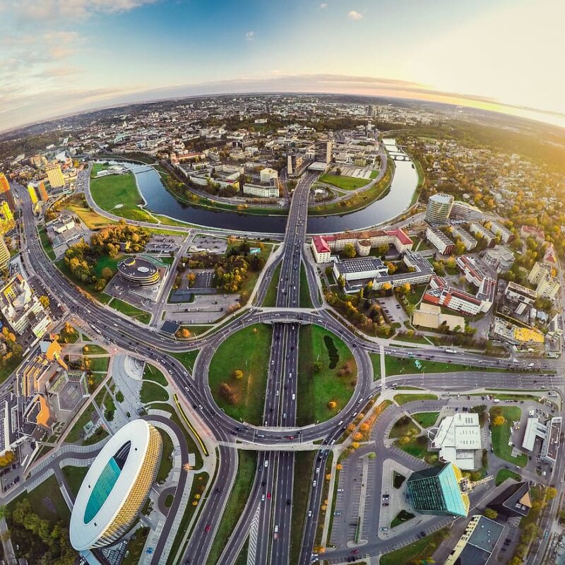 Stadtaufnahmen Drohnenflug Stadtaufnahmen Drohnenflug